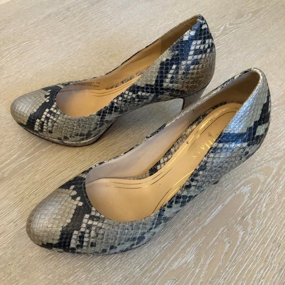 Leather Snakeskin Print Heels - Picture 11 of 11